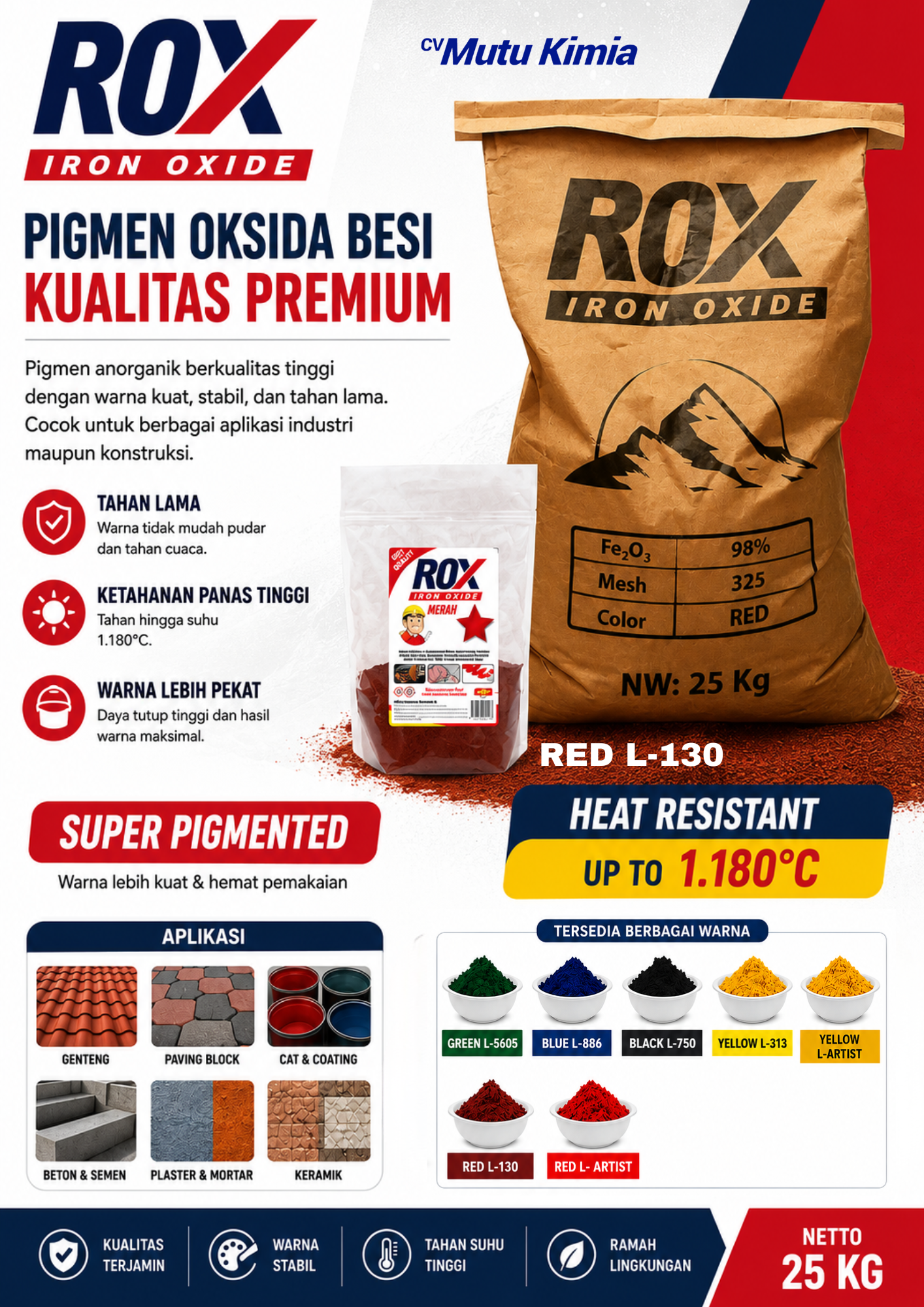 ROX Iron Oxide: Rahasia Warna yang Bertahan Lama untuk Hasil Produksi Berkualitas ROX Iron Oxide: Rahasia Warna yang Bertahan Lama untuk Hasil Produksi Berkualitas