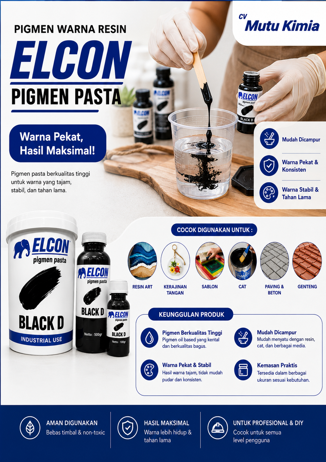 ELCON Pigment Paste Oil Based: Rahasia Warna Resin yang Pekat, Stabil, dan Profesional ELCON Pigment Paste Oil Based: Rahasia Warna Resin yang Pekat, Stabil, dan Profesional